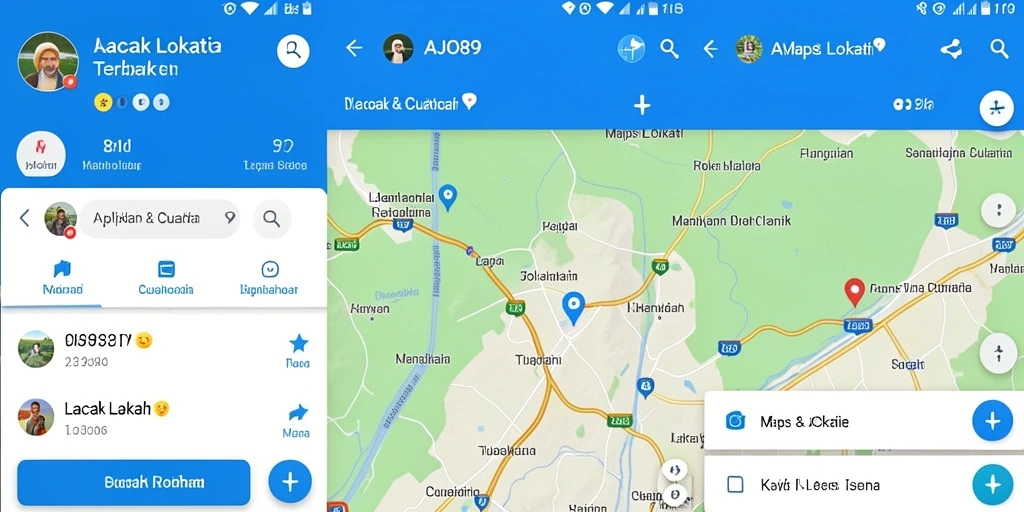 Tampilan antarmuka AJO89 untuk pelacakan lokasi yang jelas dan informatif.