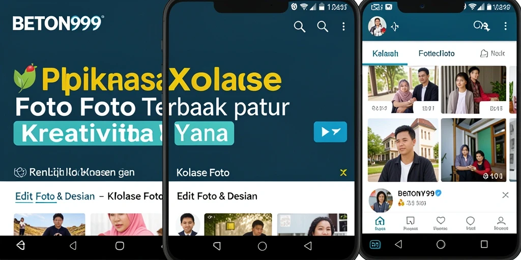 Antarmuka intuitif BETON999 menampilkan pilihan kolase foto yang menarik.