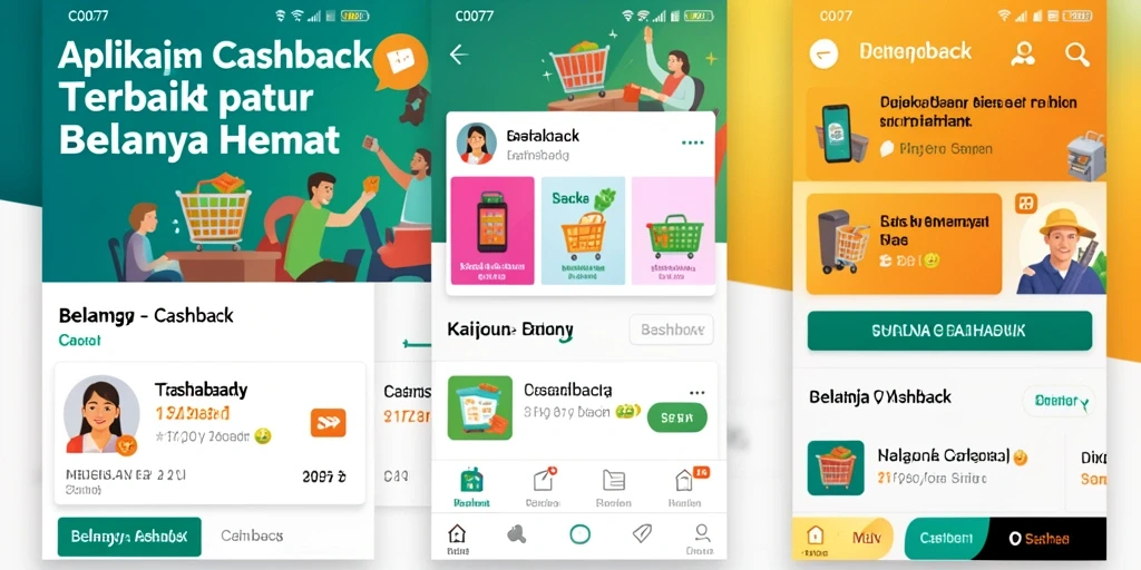 Antarmuka menarik C0077 menampilkan beragam penawaran Cashback.