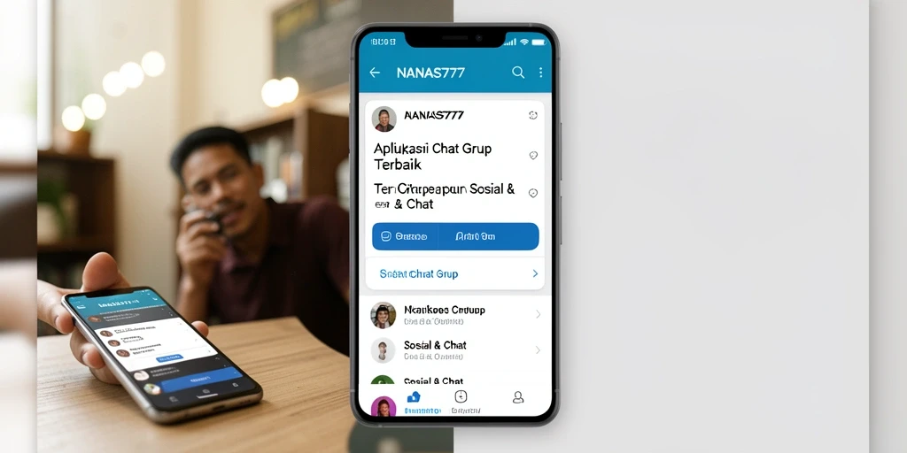 Antarmuka NANAS777 yang menunjukkan fitur-fitur Chat Grup yang menarik dan interaktif.