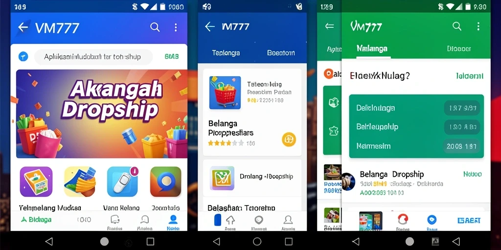 Tampilan antarmuka VM777 yang simpel dan fungsional untuk dropship.