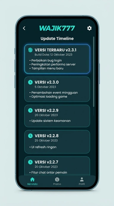 Riwayat Versi Wajik777 untuk Pengguna Android